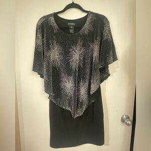Enfocus Studio, Black with silver sparkling pattern Women’s party dress. Sz 6